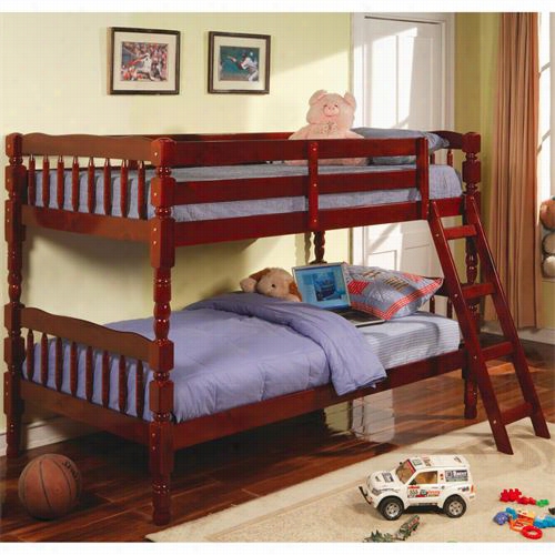 Coaster Furniture 5040ch Corinth Twin Bunk Receptacle In Cherry With Ladder
