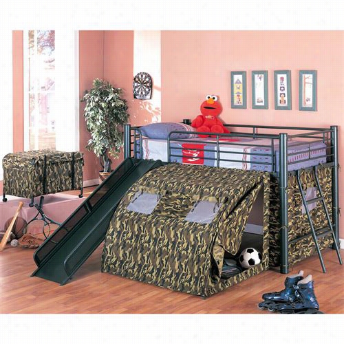 Coaster Furniture 7470 Oates Loft Bed With Slide I N Black