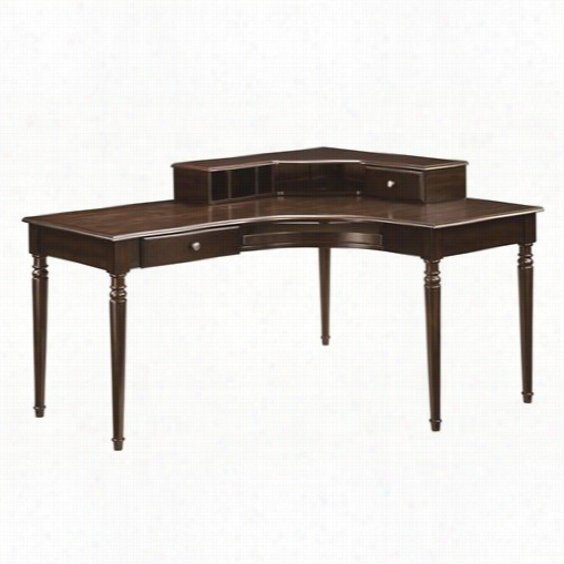 Coaster Furniture 800593 Jacque Line Corner Desk With Hutch In Cappuccino