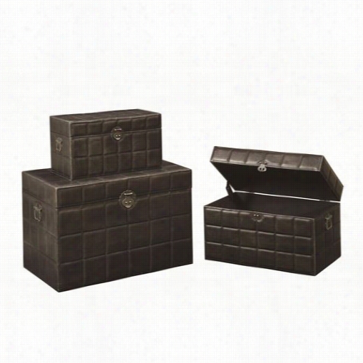 Coaster Furniture 95016b Larg Eleather-like Storage Tunk In Dark Brown