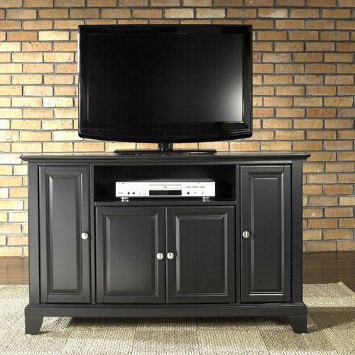 Crosley Furniture Kf10002cbk Newlort 48"" Tv Stand In Black Finish