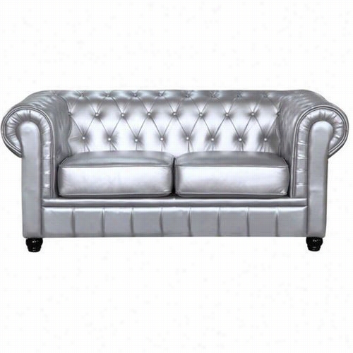 Fine Mod Import$ Fmi2198-2-silver Chestfield Loveseat In Siver