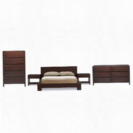 Greenintgon G0005kmo-g0008mo- G0006mo-g0006mo Orchid Eastern King Platform Bedroom Set In Mochai Ncl Udes Bed, Chest, And Nightstands