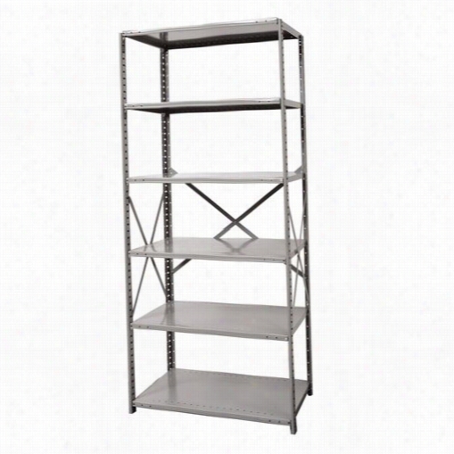 Hallowell  7511_12hg36""w X 122""d X 87"&qu Ot;h 6 Adjustable Shelves Satrt Er Unit Open Styl E By The Side Of Sway Braces Hi-tech Metal Shelving Ingray