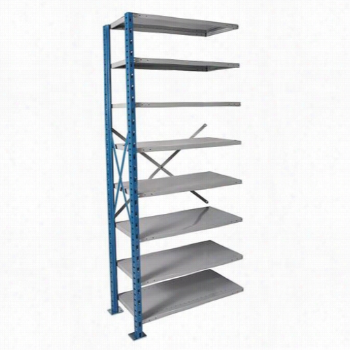 Halloaell Ah7713-11807pb 48""w X 18"&quo;d X 87""h 8 Adjustable Shelves Add-on Unit Open Style With Sway Braces  H-post High Capacity Shelving