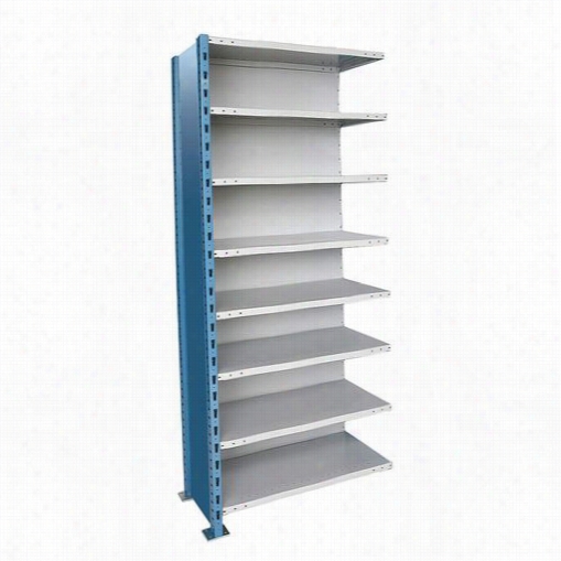 Hallowell Ah7723-2410pb 48""w X 24""d X 123""hh 8 Adjustable Shelves Add-on Unit Clsed Manner H-post High Capacity Shelving In Marine Blue/platinum