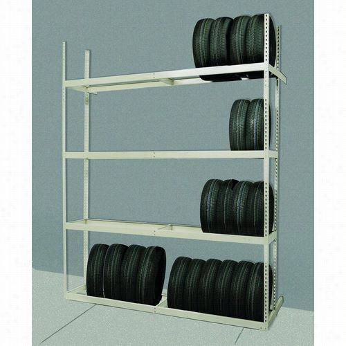 Hallowell Tsd6021120-4s Rivetwell 60&quo T;"w X 21"" ;d X 120""h 4 Levels Starter Unit Double Row Tire Storage Shelving In Parchment