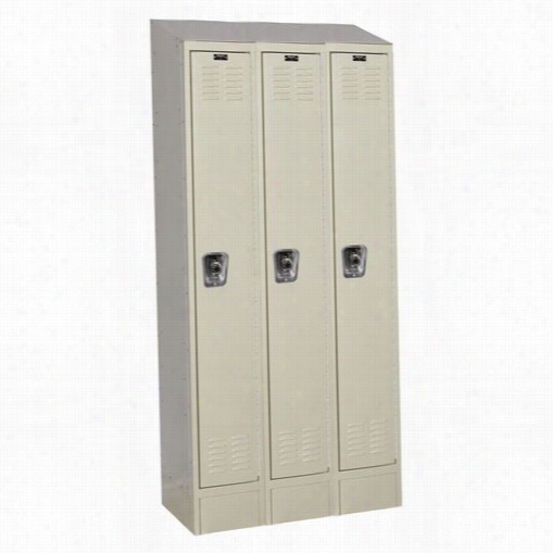 Halllowell Urb3228-1asb 36""w X 12""d X 78""h Singgle Tier 3-wide A Ssembled Ready-built Ii Locker In Parchment