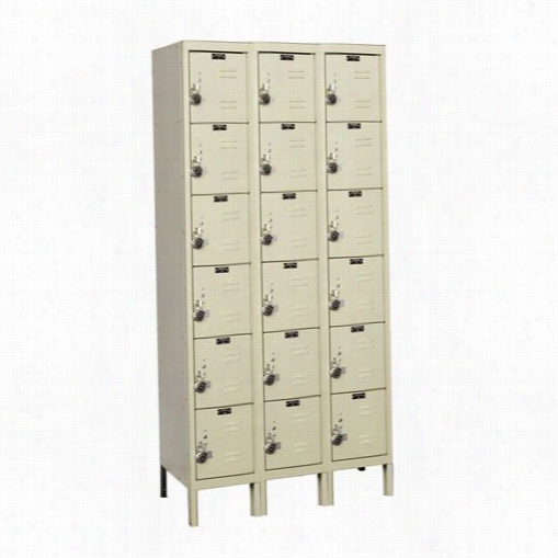 Hallowell Urb322 8-a 63""w Xx 12""d X 78""h 6-tier 3-wide Assemble D Ready-built Locker In Parchment