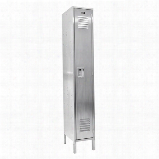 Hallwell Uss1288-1 12""w X 18""d X 78""h Single  Tier 1-wide Knock-down 304 Stainless Steel Locker