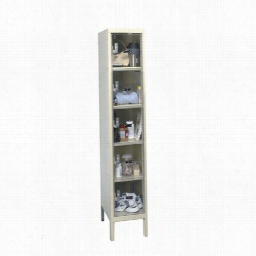 Hallowell Usvp1226-5a-pt 12""w X 12""d X 66"&uqto;h 5-tier 1-wide Asswmbled Safety-view Plus Locker In Parchment