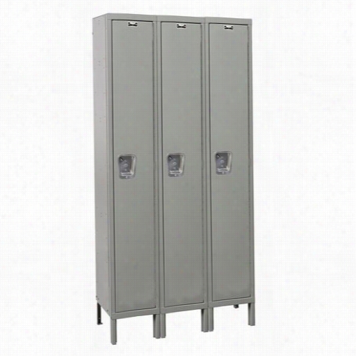 Hallowell Uy348-1pt 54""w X 24""d X 78&quuot;"h Single Tier 3-w Ide Knock-down Maintenance-free  Quiet Locker In Parchment