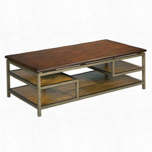 Hammary 527-913 Zodiac Rectangular Cocktail In Warm Brown Acacia With Shelves - Kd