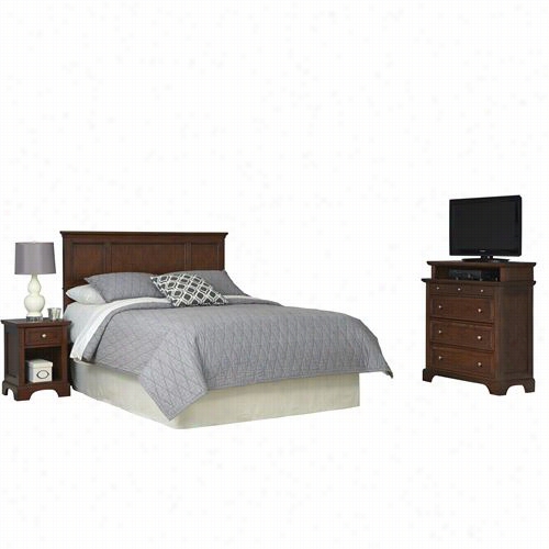Home S Tyles 5529-6018 Chesapeake King Headboard, Darkness Stand, And Media Chest In Cherry