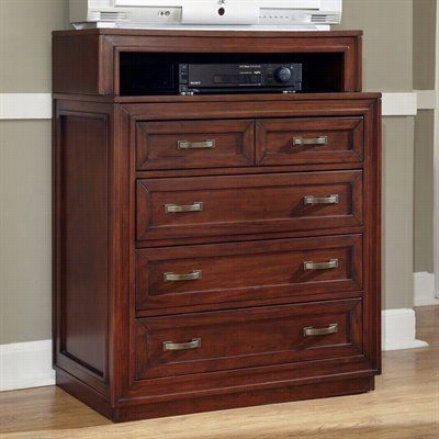 Home Styles 5545-041 Duet Media Chest In Rustic Cherry