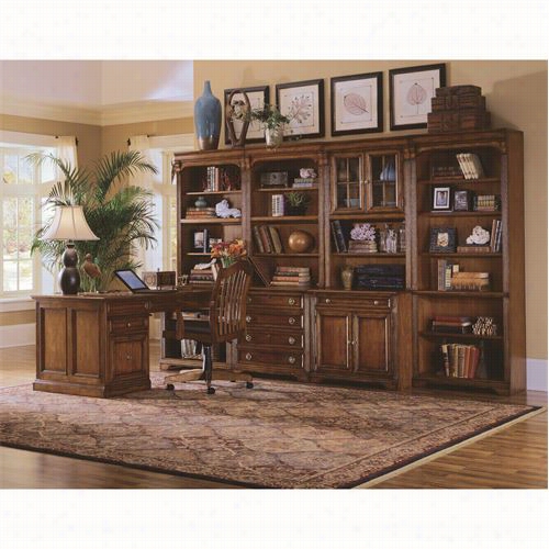 Hooker Furniture 281-10-416 Brookhaven Lateral File And Open Hutchin Medium Wood Withdoor Hutch