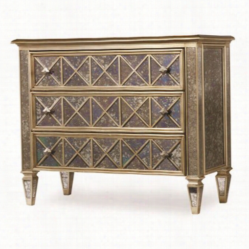 Hooker Furniture 3008-85002 Sanctuary 3 Drawer Diamond Front Ant Chest In Pattern/gold