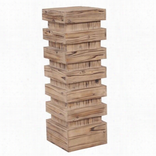 Howard Elliott 37128 Tall Stepped Pedestal In Natural Wood