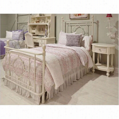 Legacy Cllassiic Furniture 4910-5-04k Wendy Bellissimo Full Comp Lete Mettal Bed With Canopy N Antique Linen White