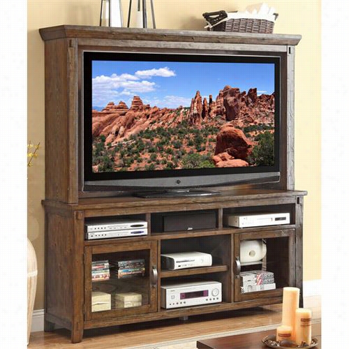 Legends Furniture Zrst-1970-zrst-207 Universal Salvation 72"&qu Ot; Tv Console With Hutch In Rustic Walnut