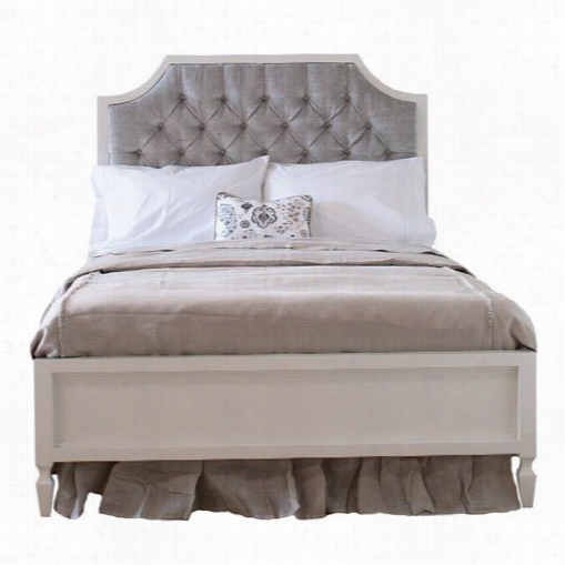 Newport Cottages Npc4970-wh-sil Bverly Twin Bed In White With Silveer Tufted Headboard