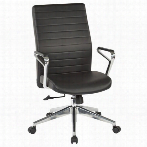 Osp Deigns 518317ha-ec3 Hospitality Bonded Lether Manager Seat Of Justice In Refined Aluminum/black