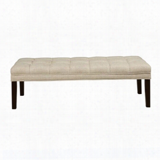 Pri Ds-8662-400 Upholstered Panel Tufted Bed Bench In Tan