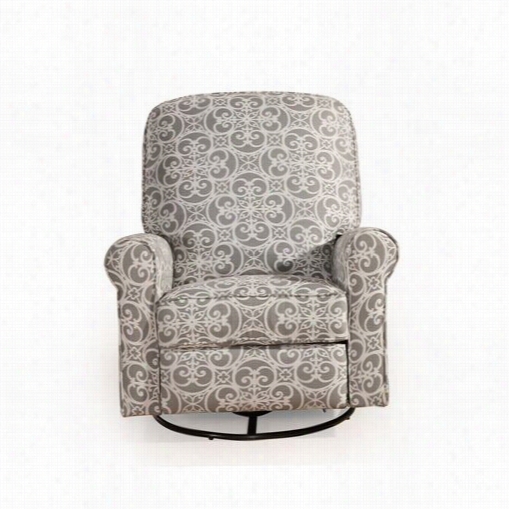 Pri Ds-911-006-231 A$h Ewick Doodles Ash Swivel Glider Rec1iner In Grey/pure