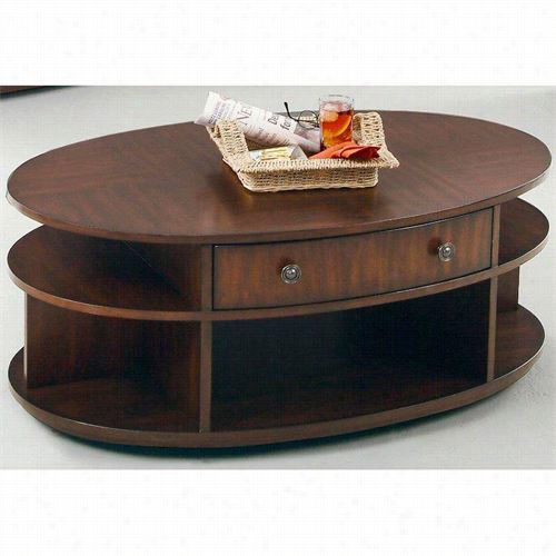 Progressive Furniture P474-15 Metropolitan Contemporary Oval Castered Lift Top Cocktail Table In Dark Cherrry And Birch