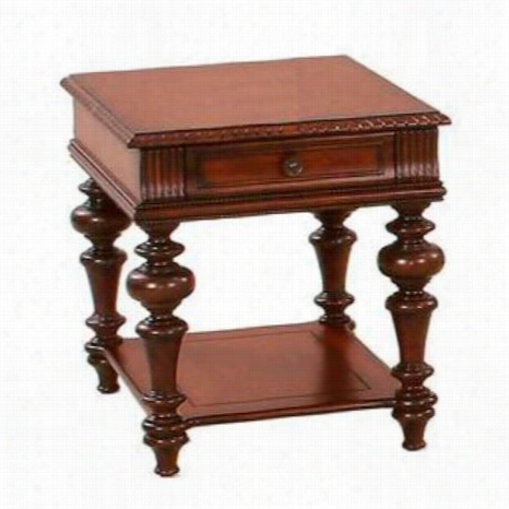 Progressive Furniture P587-04 Mountain Lordship Traditional Rectangular End Table In Heritge Cherry