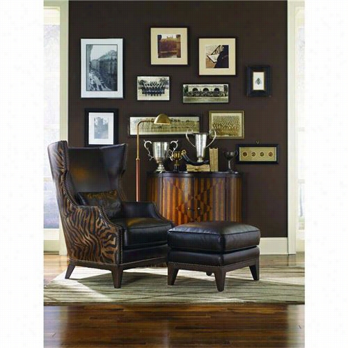 Simon Li H056-2a-n7-e164 Forbes Wing Back Chair Ad Ottoma In Antique Espresso