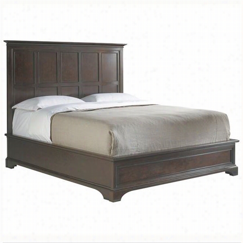Stanley Furniture 042-13-48 Transitional California Sovereign Panel Bed In Polished Sable