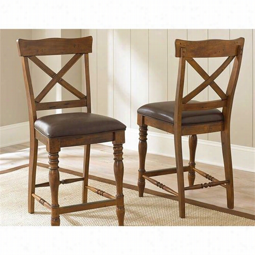 Steve Silver Wd600cc Wyndha Mcounter Chair In Medium Cherry - Set Of 2