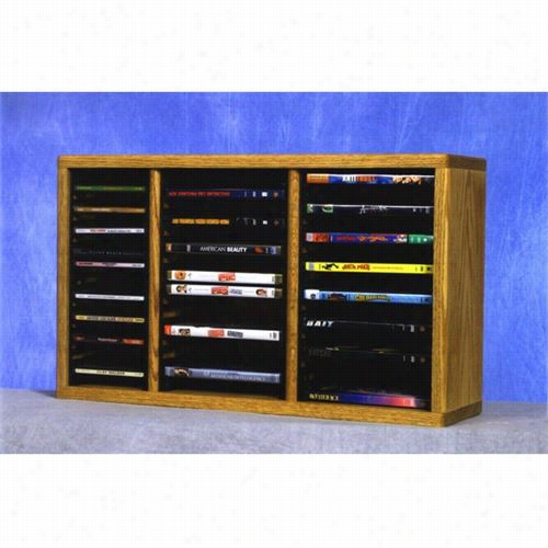 The Wood Shed 313-1cd-vh Soldi Oak Desktop Or Shelf For Cd's And Vhs Tapes (individual Llocking Slots)