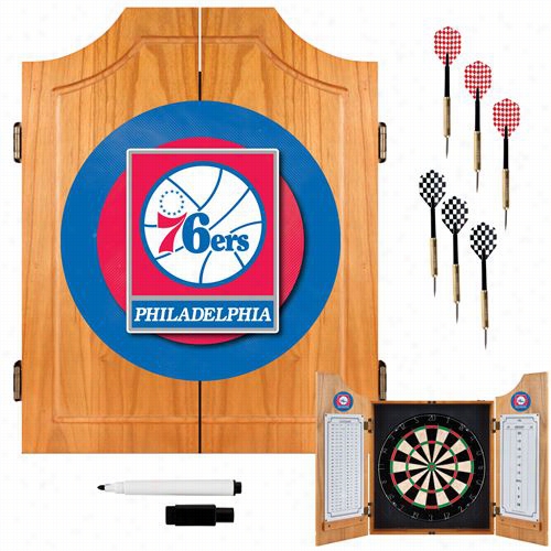 Trademak  Home Nba7000-ph Philadelphia 76ers Nba Wood Dart Closet Set