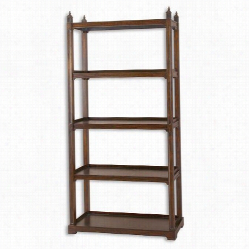 Uttermost 24126 Brezrly Etagere, Dark Bourbon