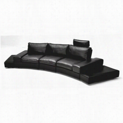 Vig Equipage Vgkk1295b-o Divani Casa Lilac Black Full Grain Letahr Sectional Sofa Set