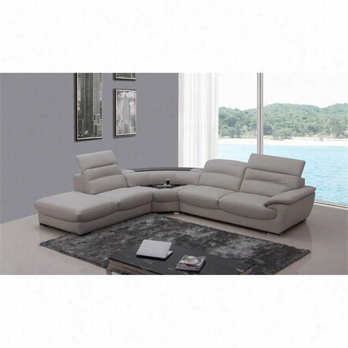 Vig Furniture Vgknk8468-itlgry Divan1 Casa Miracle Italian Leath Er Sectional Sofa In Light Grey