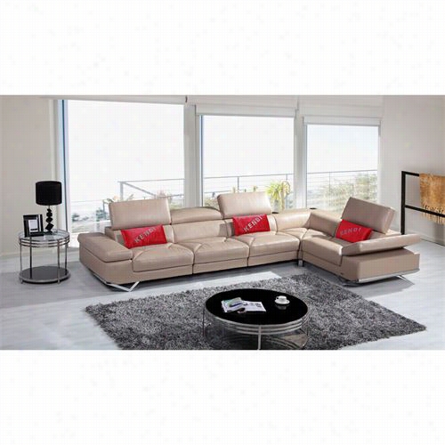 Vig Furnniture Vgknk8489 Divani Casa Italian Leather Sectional Sofa With Audio System