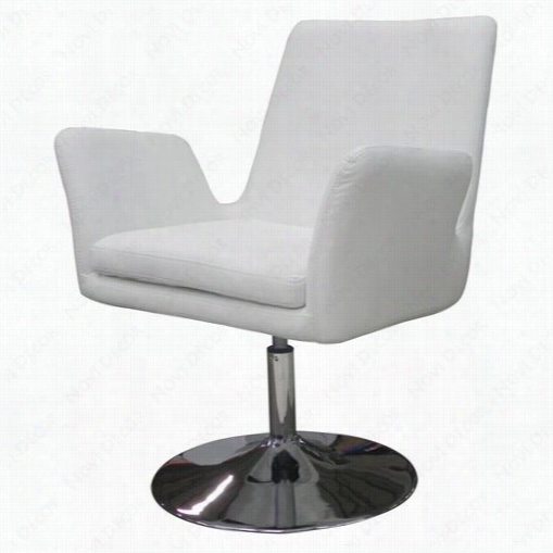 Whiteline Modern Living Ch1015p-wht Bella White Leatherette Chari