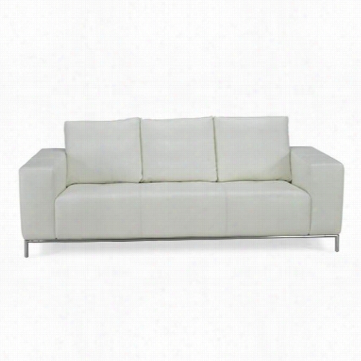 Whiteline Modern Living So1251l-wht Linea Sofa In White Leather