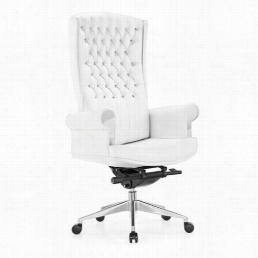 Whi Teline Modern Living Xc-1216p-wht Napoleon Executive High Back Offic E  Chair In White Leathererte