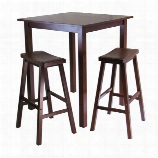 Winsome 94349 Parkland 3 Piece Square Pub Index Set With 2 Saddl Abode Stools