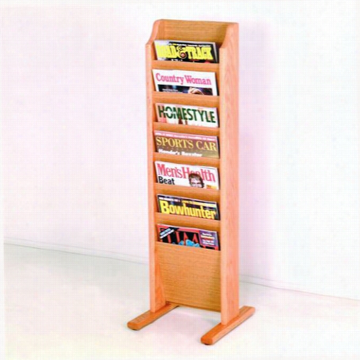 Wooden Mallet Mr7-fs Cascade Free Standing  7 Pocket Magazine Rack