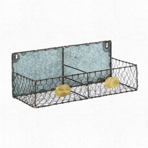 Wodolandd Imports 49106 Hand Crafted Metal Wire Wall Raa Ck With 2 Sections