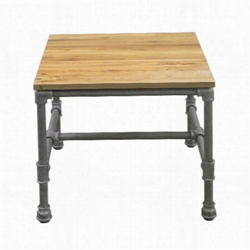 Woodla Nd Imports Hrt-354348 Beautifully Desgnde Brown Metal Wood Table