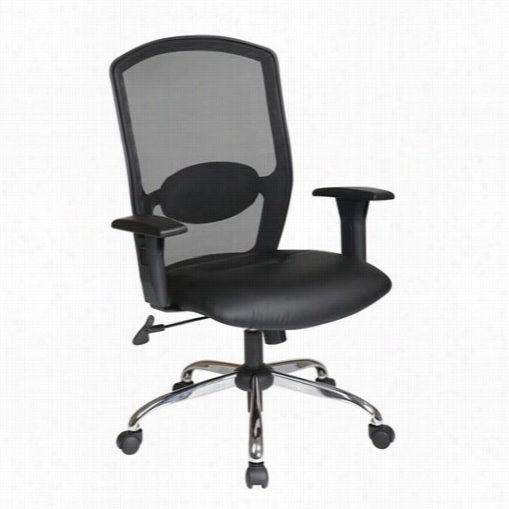Worksmart 583814   Screen Back Chair With Leather Seat