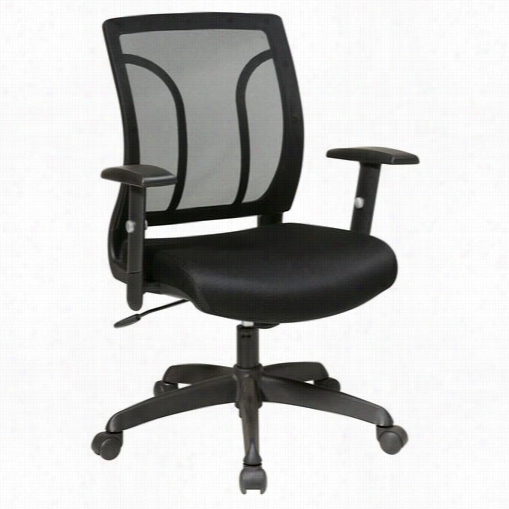 Worksmart Em50727-3 Screen Back Chair In Black With Mesh Seat  With Height Adjustable Arms