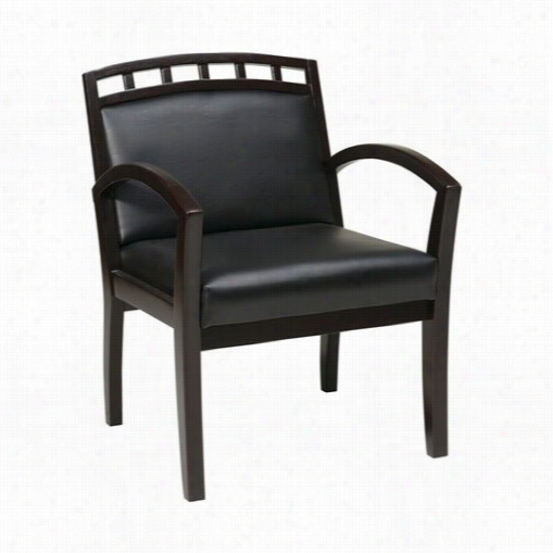 Worksmatr Wd1648 Leg Chair Upon Upholstered Wood Crown Back In Espresso