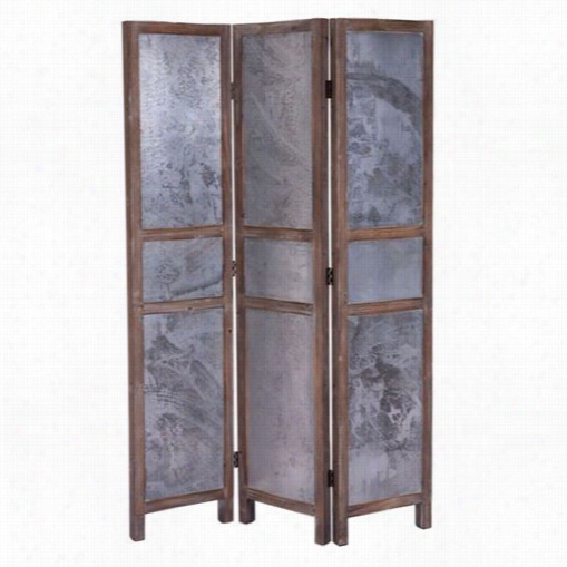 Zuo 98721 Strauss Wall Divider In Distressed Tin